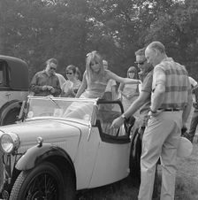Lord Montagu with Peter Sellers and Britt Ekland at Beaulieu 1966. Creator: Unknown