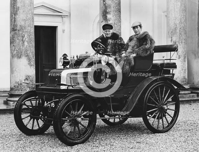 Lord Montagu with Prince Charles in 1899 Daimler, 1970. Creator: Unknown.