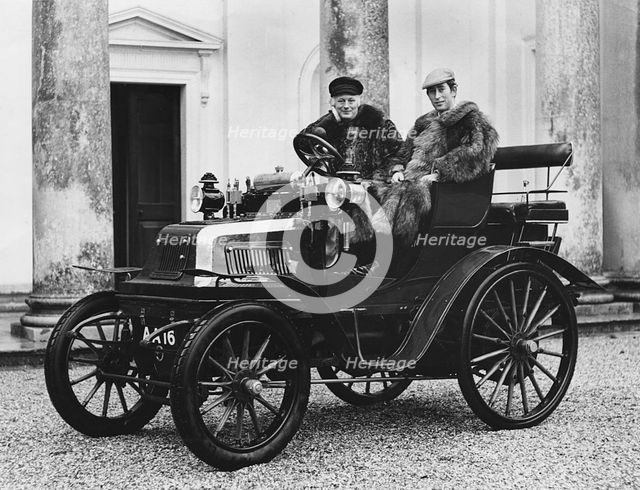Lord Montagu with Prince Charles in 1899 Daimler, 1970. Creator: Unknown.