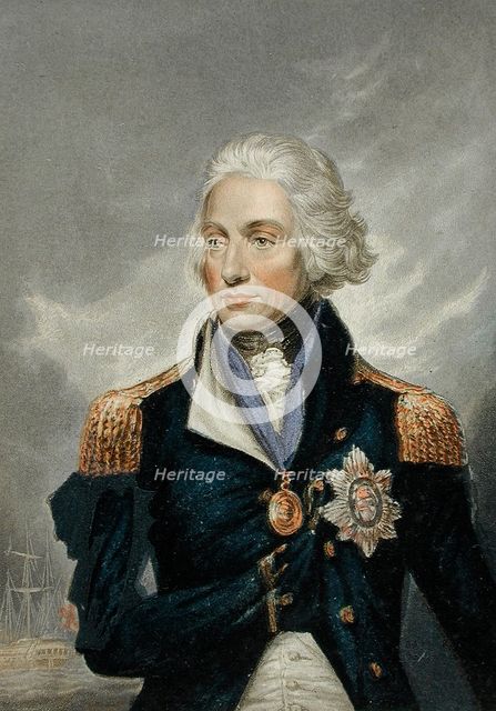 Lord Nelson, 1853. Creator: George Baxter.