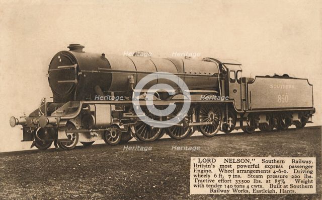 '"Lord Nelson", Southern Railway', c1930. Creator: Unknown.