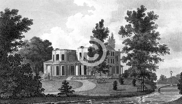 Lord Nelson's Villa at Merton, 19th century.Artist: A Warren