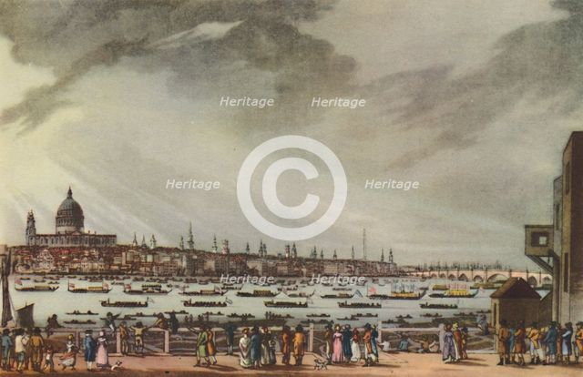 'Lord Nelson's Funeral Procession by Water from Greenwich Hospital to Whitehall, January 9th, 1806', Creators: Henri Merke, J Clark.