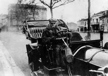 Lord Northcliffe at the wheel of a 1908 135 hp Mercedes, (c1908?)