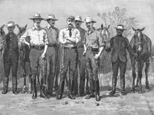 Lord Randolph Churchill in South Africa; The Average Height of five of the Officers of the... 1891 Creator: Unknown
