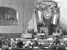 'Lord Randolph Churchill in South Africa: The Interior of the House of Commons, Pretoria 1891. Creator: Unknown