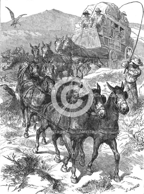 ''Lord Randolph Churchill in South Africa - Vryburg to Johannesberg by coach', 1891. Creator: G Durand.