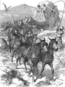 'Lord Randolph Churchill in South Africa - Vryburg to Johannesberg by coach 1891. Creator: G Durand