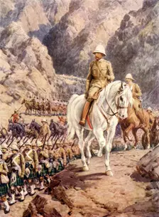 Lord Roberts on the march to Kandahar c1900. Creator: Howard Davie