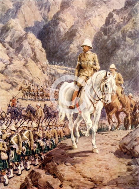 'Lord Roberts on the march to Kandahar', c1900. Creator: Howard Davie.