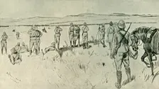 Lord Roberts and His Staff Watching the Boer's Retreat from Zand River; General French in Pursuit o Creator: Melton Prior