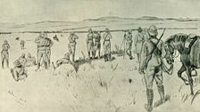 Lord Roberts and His Staff Watching the Boer's Retreat from Zand River; General French in Pursuit o Creator: Melton Prior