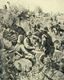 Lord Roberts and Staff at Lunch on the Veldt (1901). Creator: Unknown