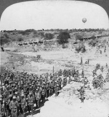 Lord Roberts infantry crossing the Zand river, South Africa, c1900s.Artist: Underwood & Underwood