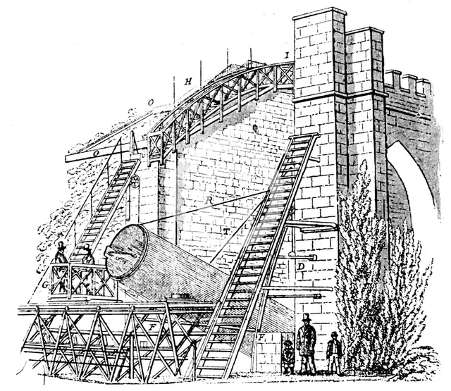 Lord Rosse's 72 in/1.8m reflecting telescope, 1849. Creator: Unknown.