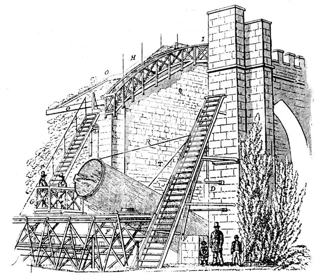 Lord Rosse's 72 in/1.8m reflecting telescope, 1849. Creator: Unknown.