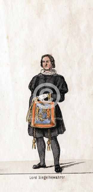 Lord Seal keeper, costume design for Shakespeare's play, Henry VIII, 19th century. Artist: Unknown