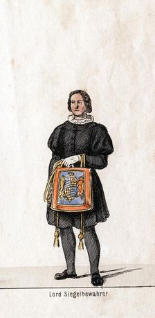 Lord Seal keeper, costume design for Shakespeare's play, Henry VIII, 19th century