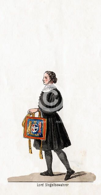 Lord Seal keeper, costume design for Shakespeare's play, Henry VIII, 19th century. Artist: Unknown