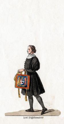 Lord Seal keeper, costume design for Shakespeare's play, Henry VIII, 19th century