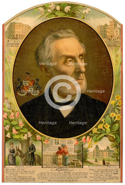 Lord Shaftesbury, British Conservative statesman and philanthropist, late 19th century. Artist: Unknown