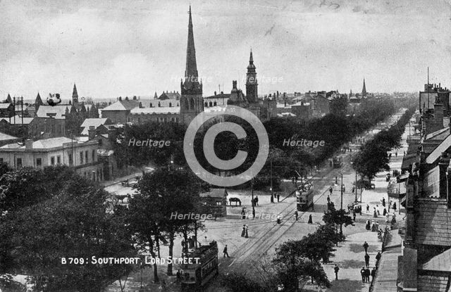 Lord Street, Southport, Lancashire, c1900s(?). Artist: Unknown