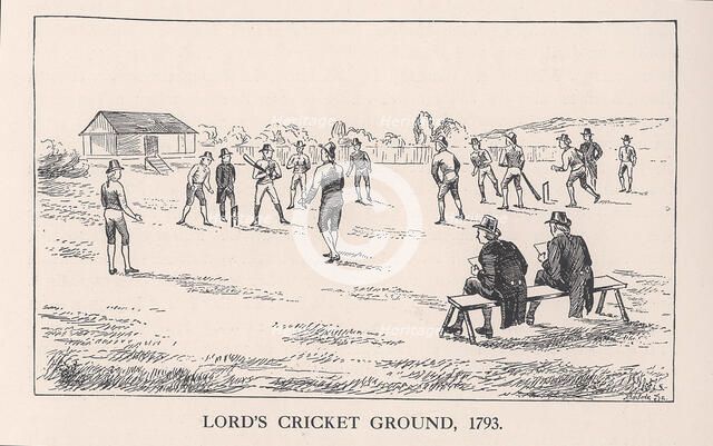 Lord's cricket ground, London, 1793 (1912). Artist: Unknown