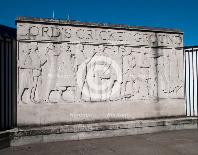 Lords Cricket Ground, Relief Sculpture, St John's Wood, City of Westminster, London, 2012. Creator: Simon Inglis.