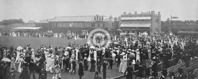 Lord's Cricket Ground, the luncheon interval, London, c1899. Artist: RW Thomas