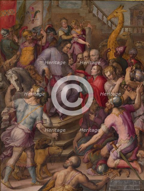 Lorenzo the Magnificent receives the tribute of the ambassadors, 1556-1558. Artist: Vasari, Giorgio (1511-1574)