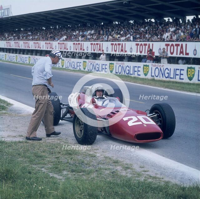 Lorenzo Bandini in a Ferrari 312, French Grand Prix, Reims, France, 1966. Artist: Unknown