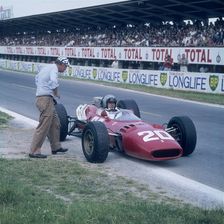 Lorenzo Bandini in a Ferrari 312, French Grand Prix, Reims, France, 1966