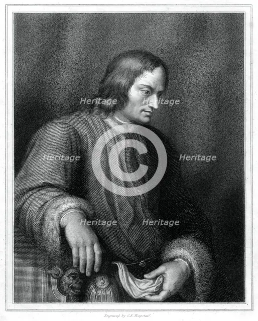 Lorenzo de' Medici, Italian statesman and ruler of the Florentine Republic, (1833).Artist: CE Wagstaff