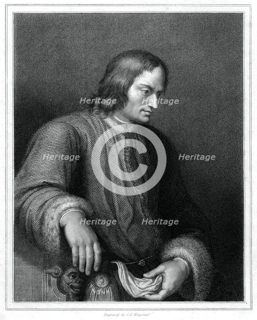 Lorenzo de' Medici, Italian statesman and ruler of the Florentine Republic, (1833).Artist: CE Wagstaff