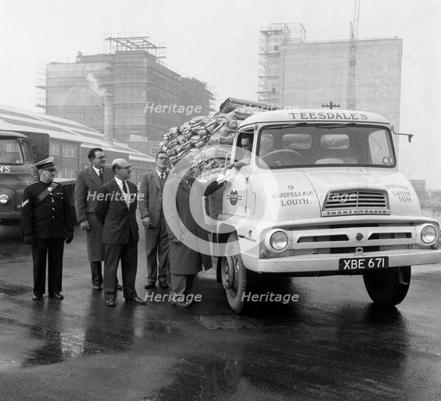 Lorry in front of the new Spillers Animal Food mill, Gainsborough, Lincolnshire, 1960. Artist: Michael Walters