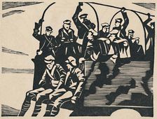 Lorry-Jumpers 1919. Artist: CRW Nevinson