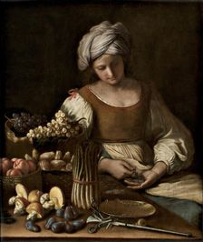 L'Ortolana (The Vegetable Vendor), 1655. Creator: Guercino (1591-1666)