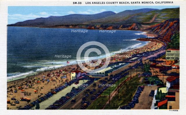 Los Angeles County Beach, Santa Monica, California, USA, 1931. Artist: Unknown