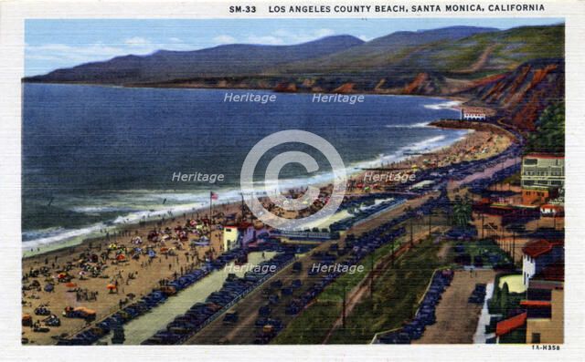 Los Angeles County Beach, Santa Monica, California, USA, 1931. Artist: Unknown