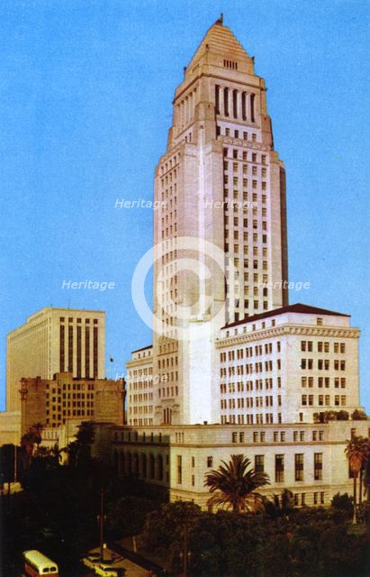 Los Angeles City Hall, California, USA, 1953. Artist: Unknown