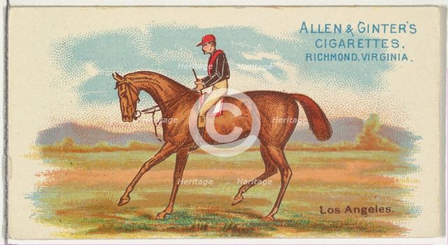 Los Angeles, from The World's Racers series (N32) for Allen & Ginter Cigarettes, 1888. Creator: Allen & Ginter.