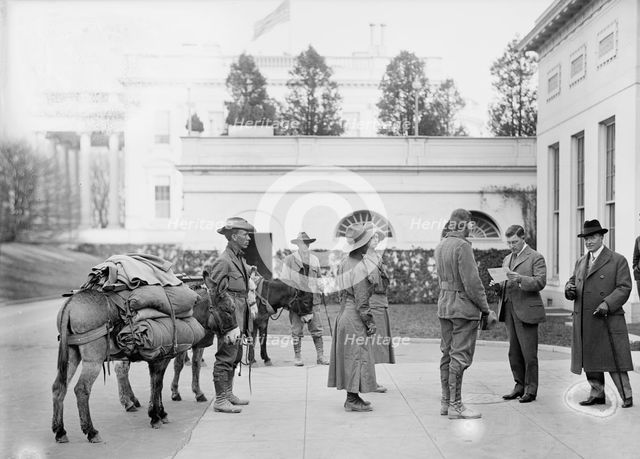 Los Angeles Hikers Who Brought White Plague Cure To President Wilson, at White House, 1914. Creator: Harris & Ewing.