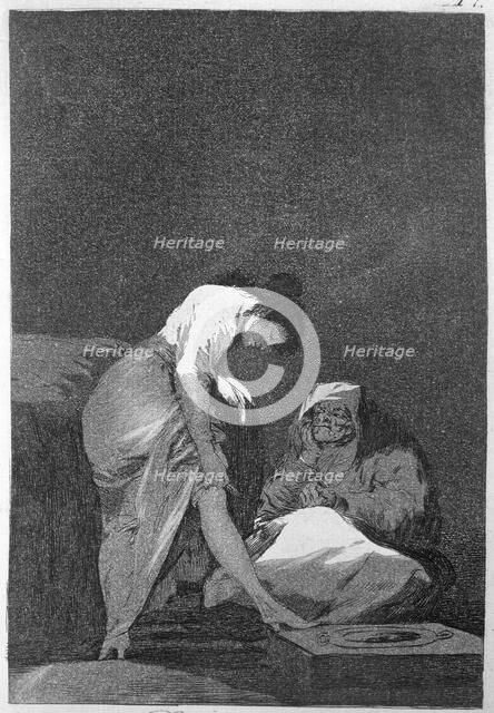 Los Caprichos, series of etchings by Francisco de Goya (1746-1828), plate 17: 'Bien tirada está' …