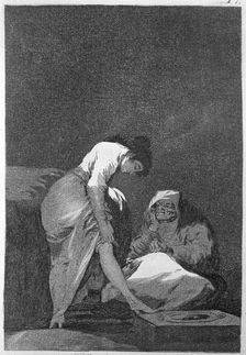 Los Caprichos, series of etchings by Francisco de Goya (1746-1828), plate 17: Bien tirada está …