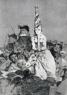 Los Caprichos, series of etchings by Francisco de Goya (1746-1828), plate 24: No hubo remedio (…