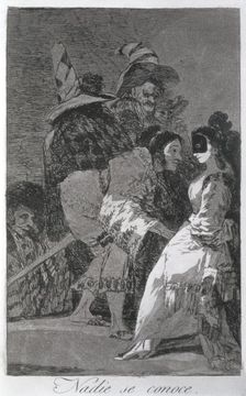 Los Caprichos, series of etchings by Francisco de Goya (1746-1828), plate 6: Nadie se conoce (N…