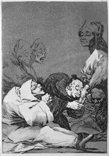 Los Caprichos, series of etchings by Francisco de Goya (1746-1828), plate 47: Obsequio a el maes…