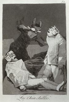 Los Caprichos, series of etchings by Francisco de Goya (1746-1828), plate 50: Los Chinchillas (…