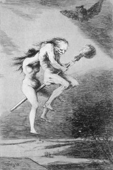 Los Caprichos, series of etchings by Francisco de Goya (1746-1828), plate 68: Linda maestra (Pr…
