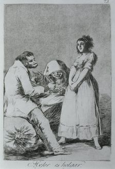 Los Caprichos, series of etchings by Francisco de Goya (1746-1828), plate 73: Mejor es holgar (…